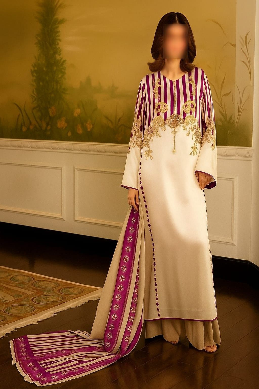 WINTER SILK DIGITAL PRINTED 3-PIECE - SD#56
